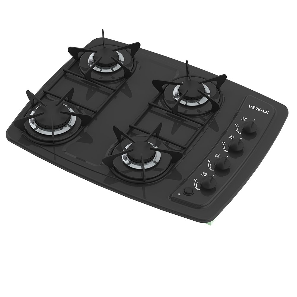Fogão Cooktop Venax 4 Bocas - Bivolt - Preto