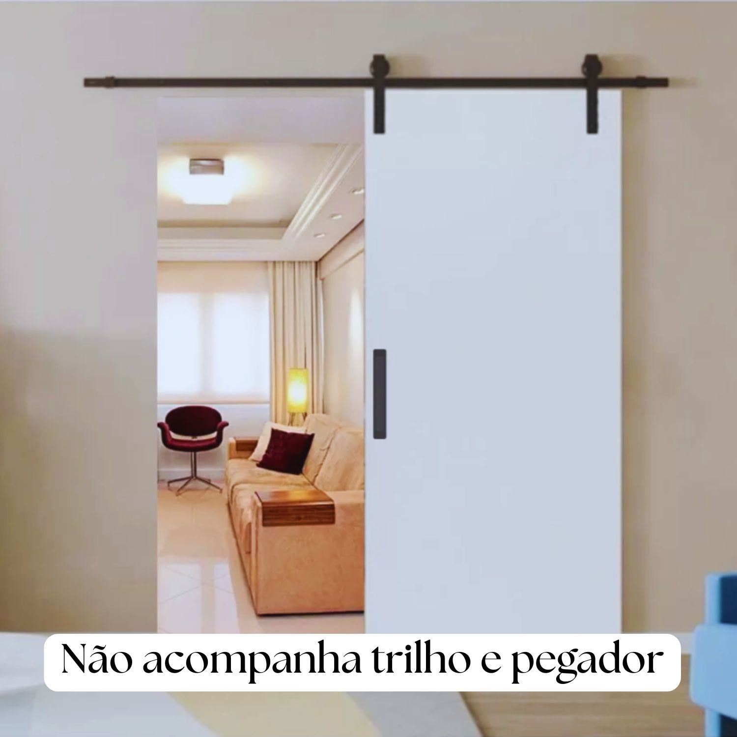 Porta Madeira Modelo Colmeia AlamoPlac 60x210 x 3,5 Primer Branco